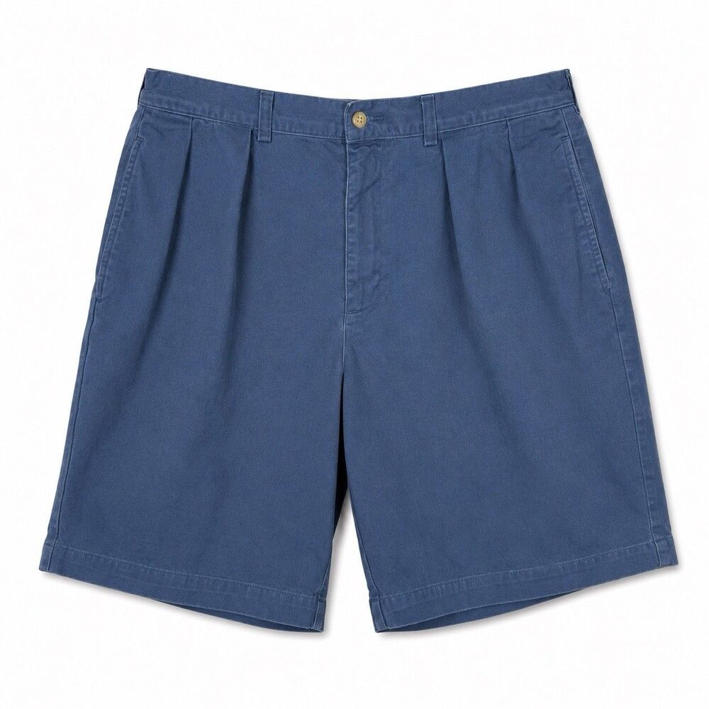 Polo Ralph Lauren Tyler Shorts Men 36 Blue Pleated Chino Preppy Golf Cotton